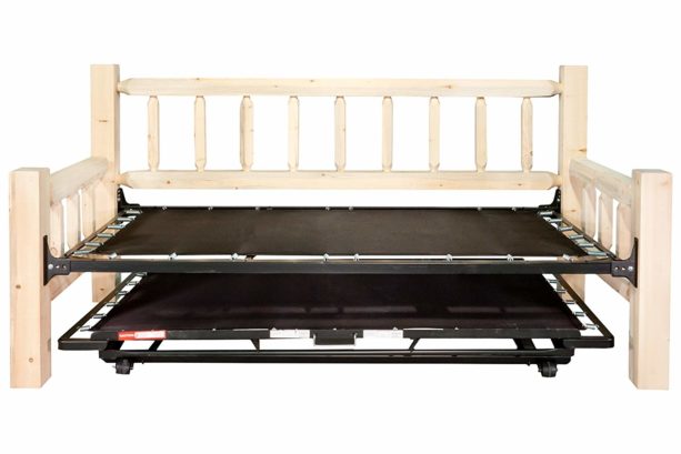 Montana Woodworks MWHCDBT Homestead Collection Day Bed with Pop Up Trundle Bed, Ready to Finish
