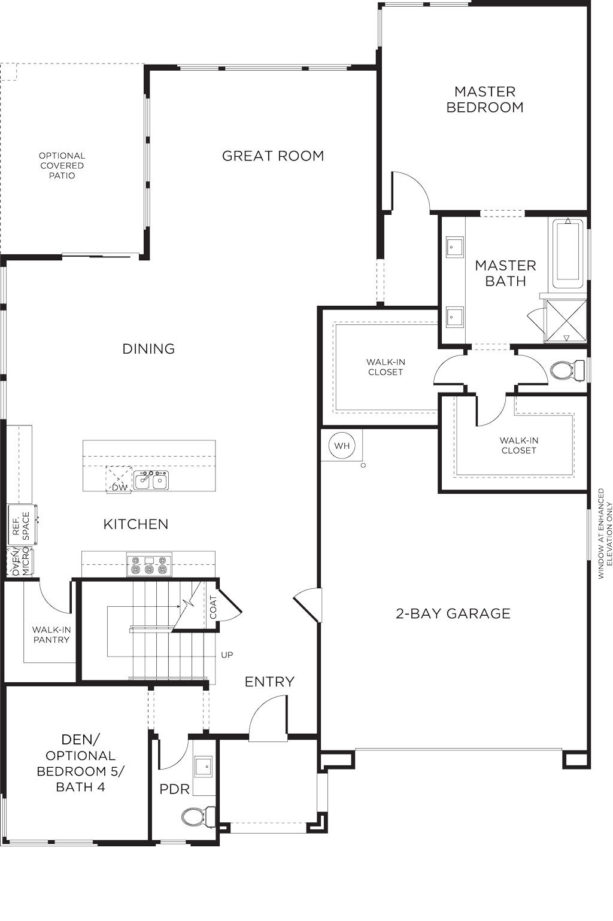 master bedroom plan with male and female walk-in closets