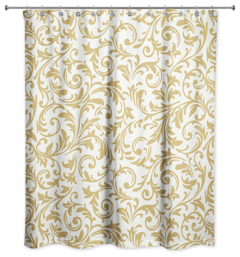 13 Unique White and Gold Shower Curtains That You Will Love AprylAnn