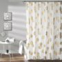 Lush Decor pineapple toss white and gold shower curtain
