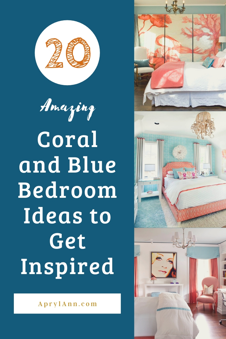 Coral And Blue Bedroom
