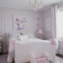 soft pastel pink and purple theme in a pretty transitional girl’s room