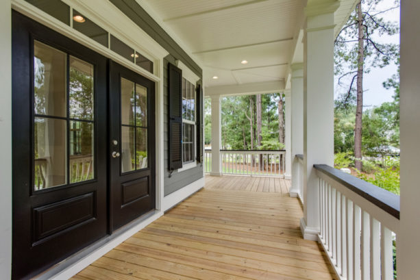 black doors and window shutters for gray exterior with white trim