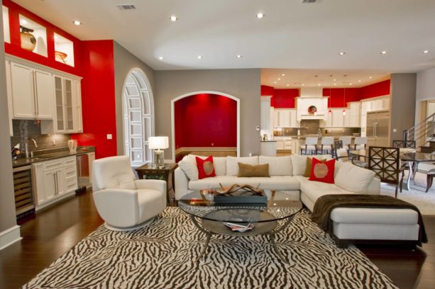 19 Marvelous Grey And Red Living Room, Red Gray Living Room Designs