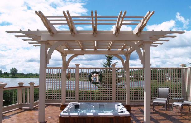 lattice used for adding privacy to the hot tub area