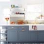 classic blue gray cabinets in a traditional kitchen