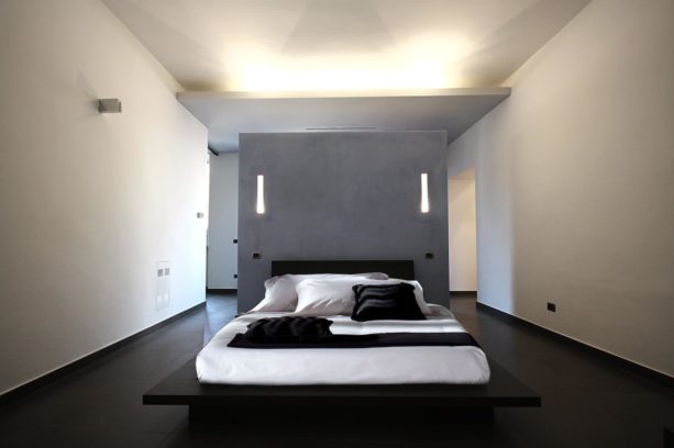 queen wall bed in the middle of a contemporary room