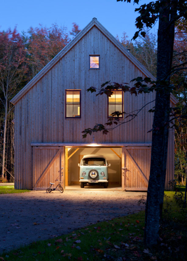 double z-brace exterior barn door for a mountain-style garage