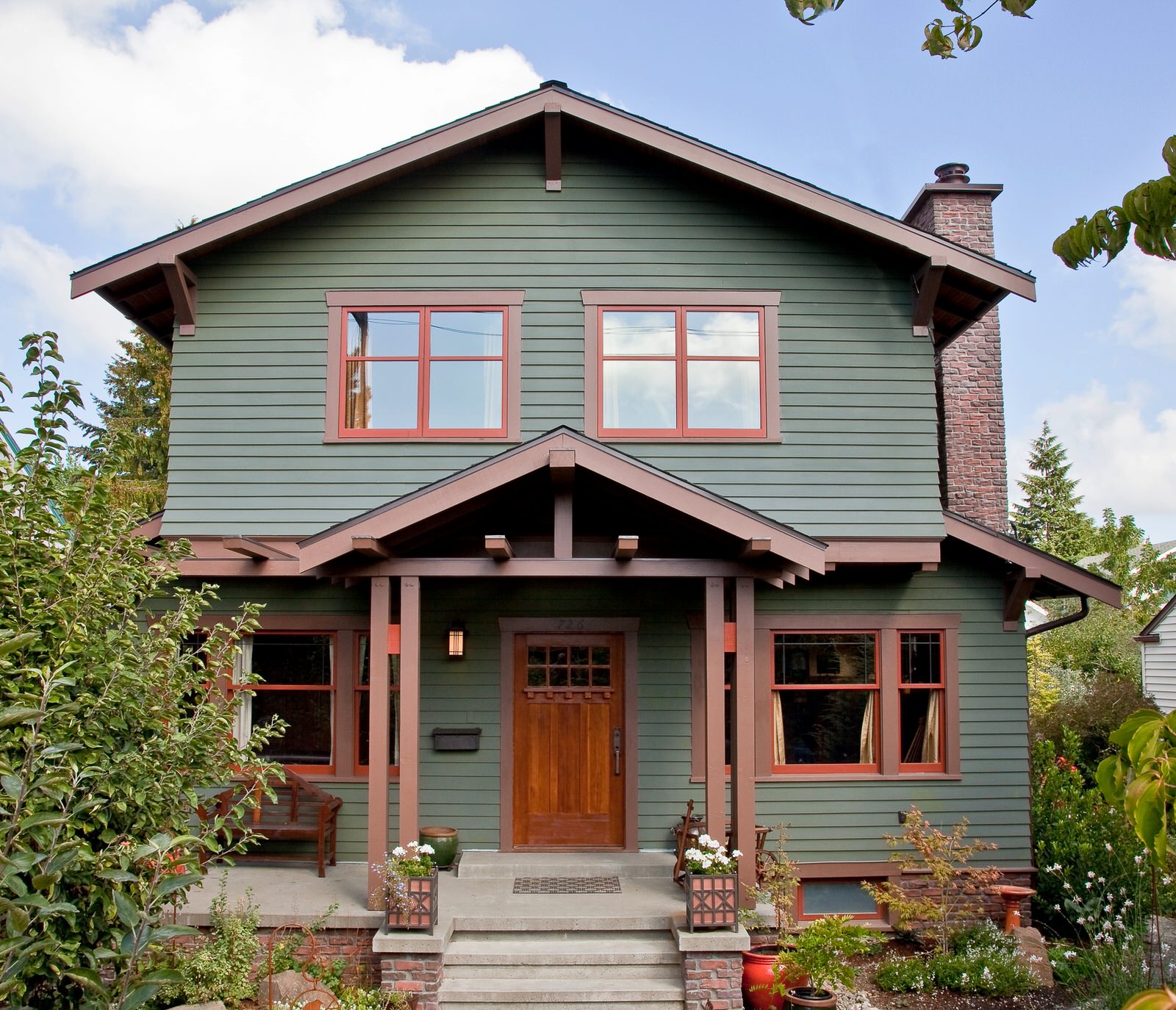 11 Most Elegant Green House With Brown Trim As A Unique Unexpected 