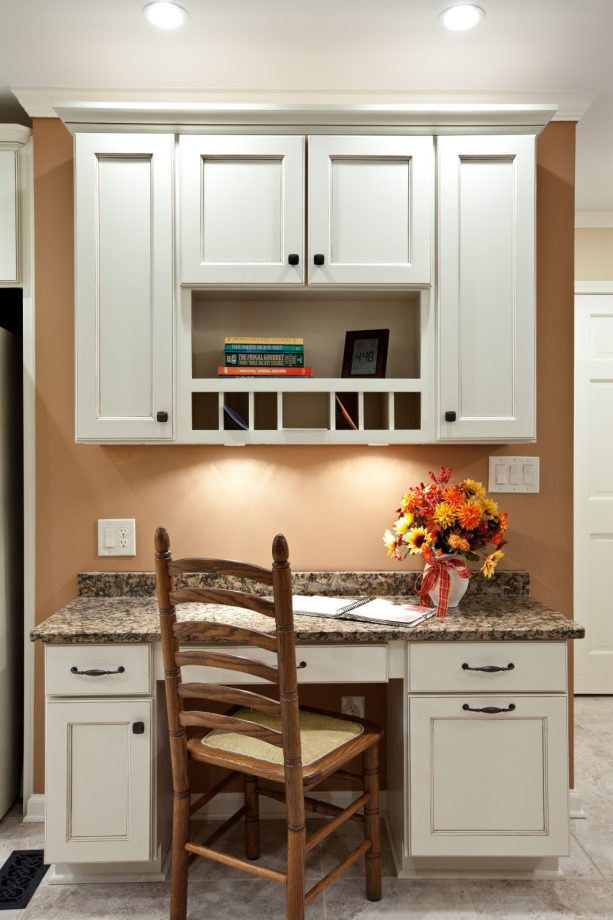 white recessed panel cabinets with black hardware from hardware resources