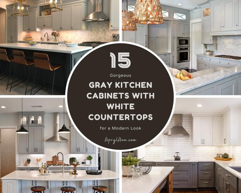 15 Gorgeous Gray Kitchen Cabinets With White Countertops