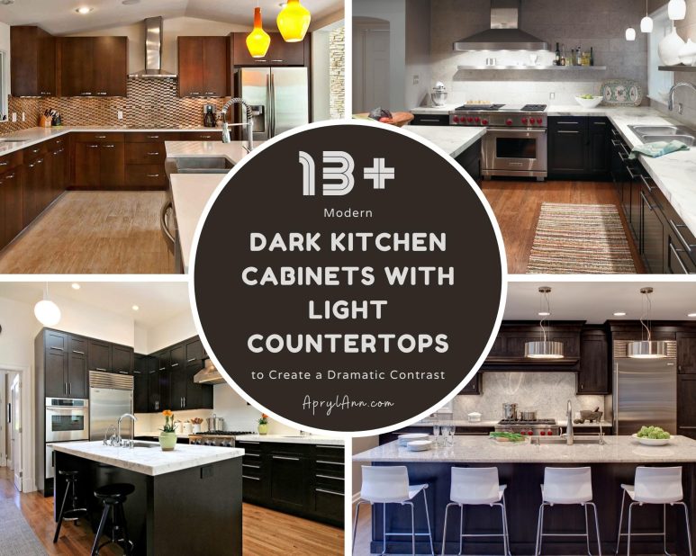 13  Modern Dark Kitchen Cabinets With Light Countertops