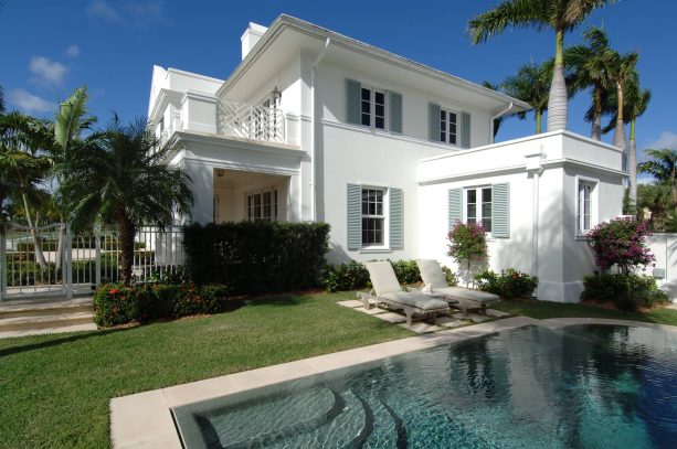 sherwin williams - pool blue shutter color for a benjamin moore - bone white house