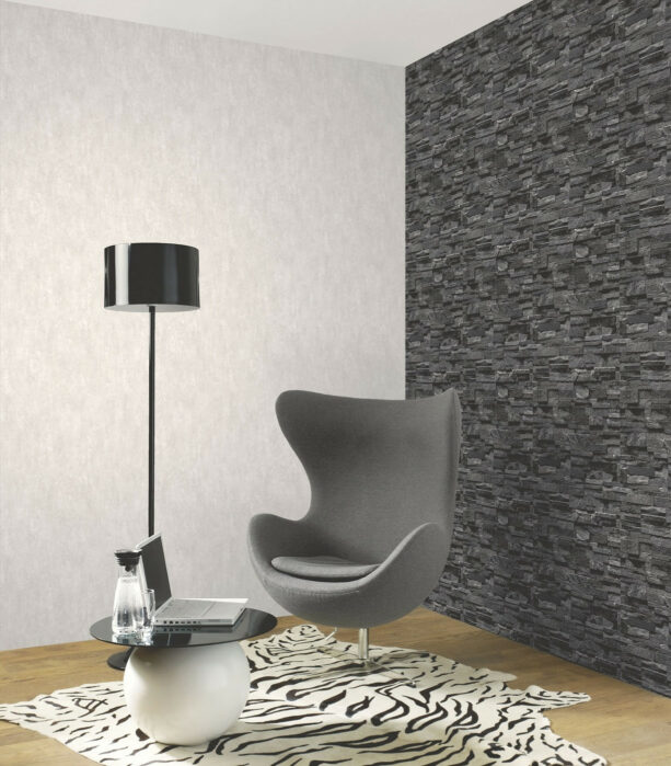 stone wallpaper accent wall to easily add a texture to a room