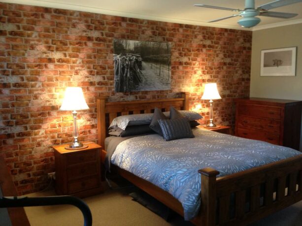 textured brick wallpaper accent wall to add a rustic look