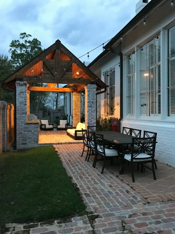 traditional patio extension idea using bricks