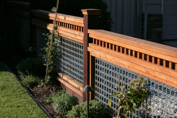 craftsman-style fence with double welded wire